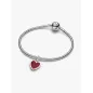 Charm Pendente Cuore Rosso con Finitura in Platino Donna Pandora Charm Pendente Cuore Rosso con Finitura in Platino Donna Pandora