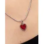 Charm Pendente Cuore Rosso con Finitura in Platino Donna Pandora Charm Pendente Cuore Rosso con Finitura in Platino Donna Pandora