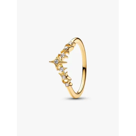 Anello Dorato Tiara con Stelle mis.56 Donna Pandora