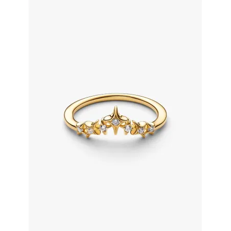 Anello Dorato Tiara con Stelle mis.56 Donna Pandora