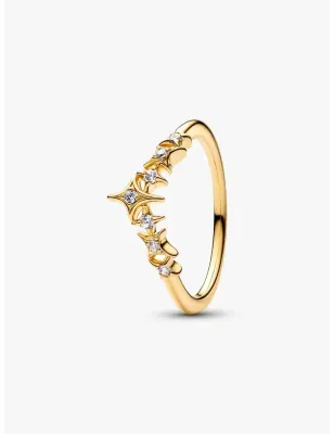 Anello Dorato Tiara con Stelle mis.58 Donna Pandora