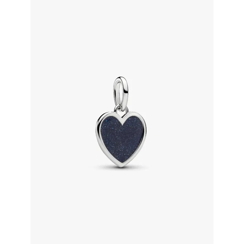 Charm Pendente Cuore Blu con Finitura in Platino Donna Pandora Charm Pendente Cuore Blu con Finitura in Platino Donna Pandora