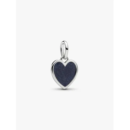 Charm Pendente Cuore Blu con Finitura in Platino Donna Pandora
