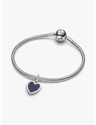 Charm Pendente Cuore Blu con Finitura in Platino Donna Pandora