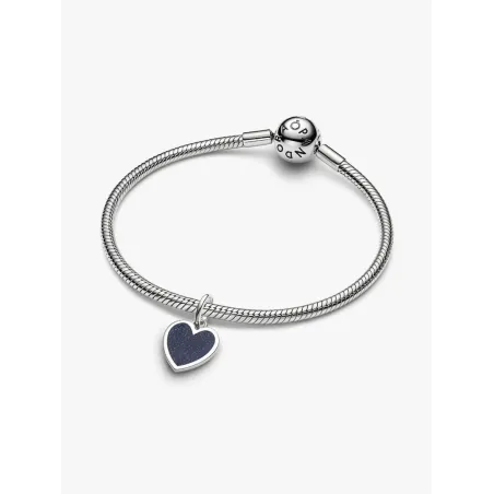 Charm Pendente Cuore Blu con Finitura in Platino Donna Pandora