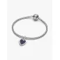 Charm Pendente Cuore Blu con Finitura in Platino Donna Pandora Charm Pendente Cuore Blu con Finitura in Platino Donna Pandora