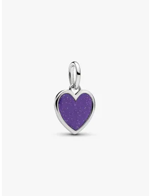 Charm Pendente Cuore Viola con Finitura in Platino Donna Pandora