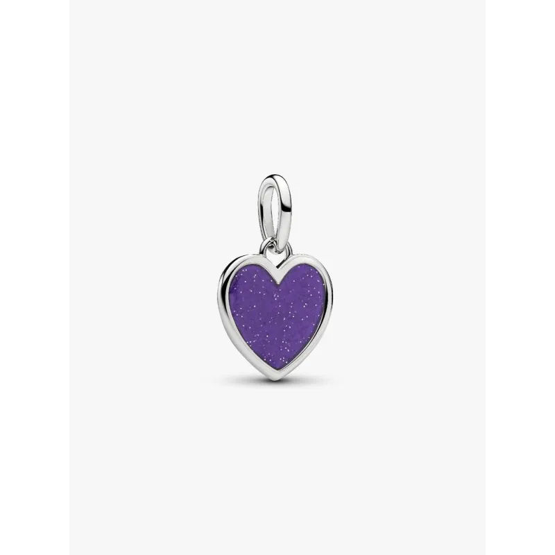 Charm Pendente Cuore Viola con Finitura in Platino Donna Pandora Charm Pendente Cuore Viola con Finitura in Platino Donna Pandora