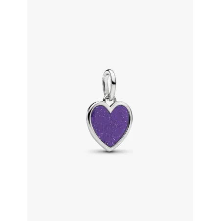 Charm Pendente Cuore Viola con Finitura in Platino Donna Pandora