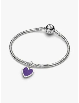 Charm Pendente Cuore Viola con Finitura in Platino Donna Pandora