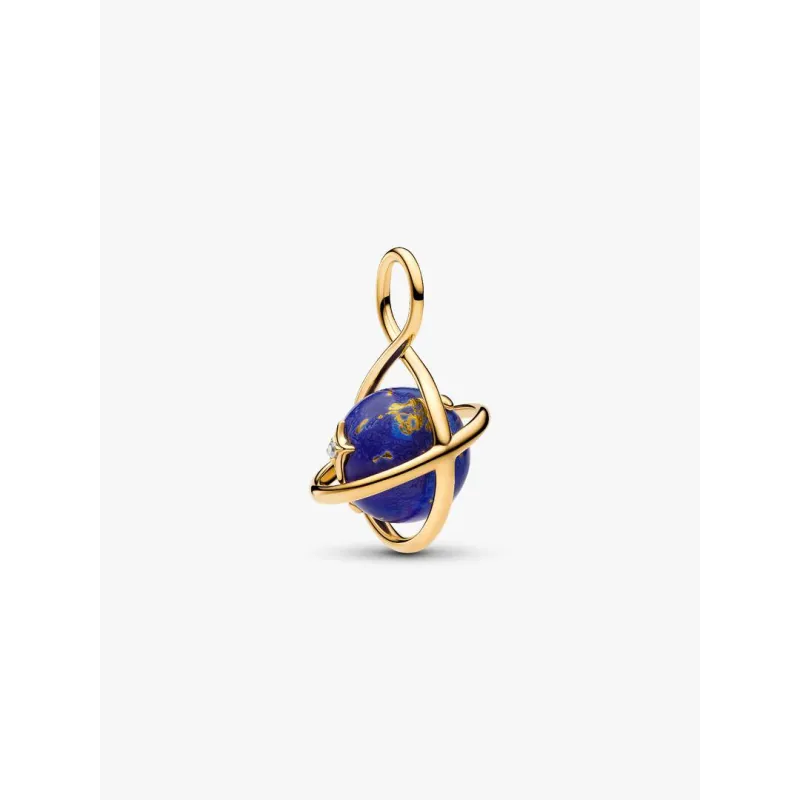 Charm Pendente Pianeta Blu che Ruota Donna Pandora Charm Pendente Pianeta Blu che Ruota Donna Pandora