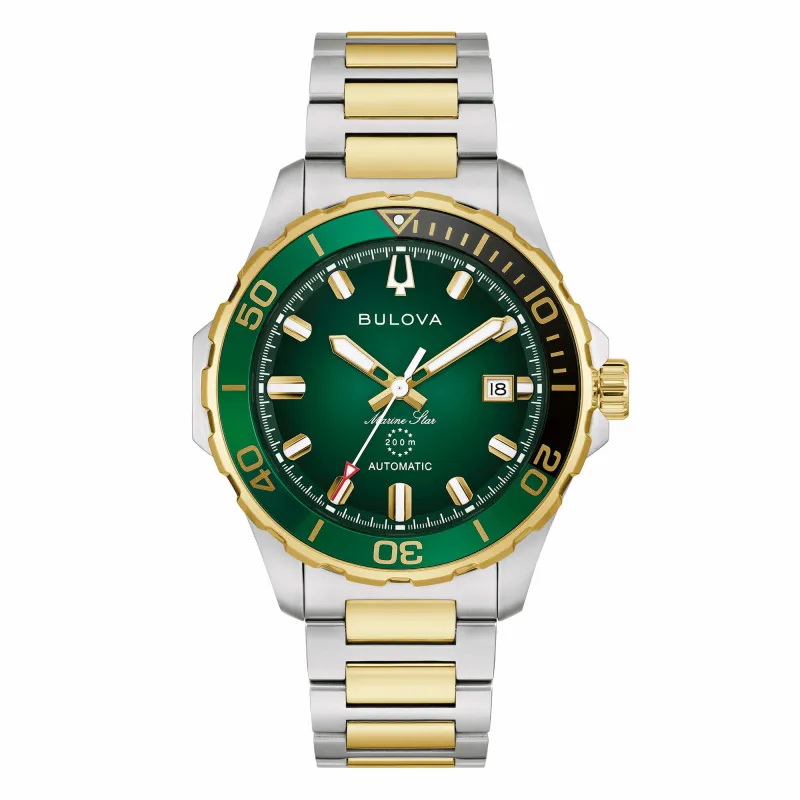 Orologio Marine Star Automatic Verde Bicolore 98B467 Uomo Bulova Orologio Marine Star Automatic Verde Bicolore 98B467 Uomo Bulova