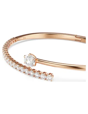 Bracciale Rigido Matrix, Bianco, Finitura Oro Rosa, tg.M Donna Swarovski