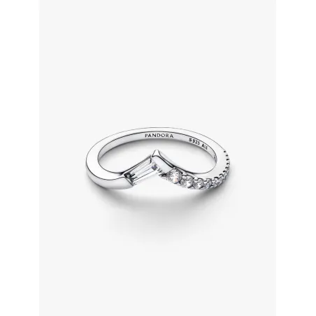 Anello Desiderio con Pietra Taglio Baguette e Pavè mis.56 Donna Pandora