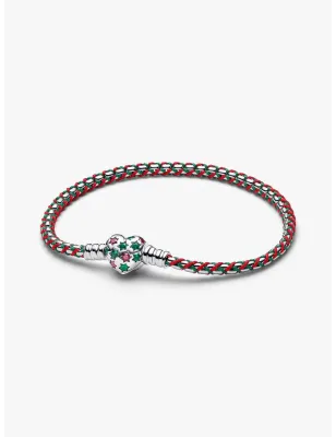 Bracciale Intreccio Tessuto Verde e Rosso cm.17 Donna Pandora