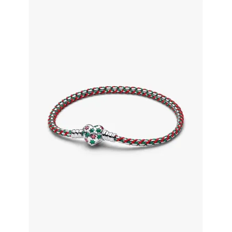 Bracciale Intreccio Tessuto Verde e Rosso cm.17 Donna Pandora