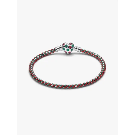 Bracciale Intreccio Tessuto Verde e Rosso cm.18 Donna Pandora