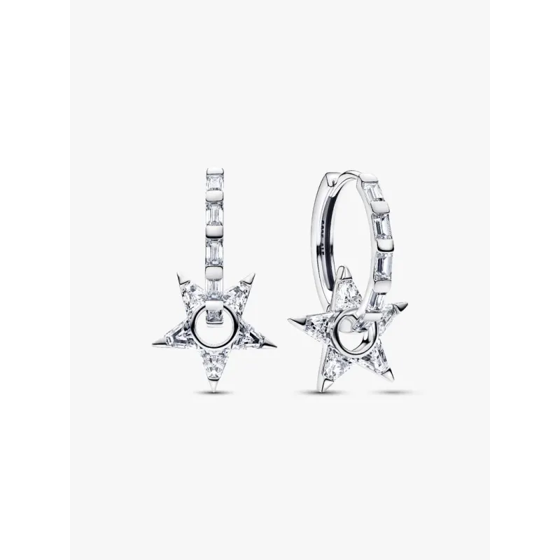 Orecchini Cerchi Openwork Stella Luminosa Donna Pandora Orecchini Cerchi Openwork Stella Luminosa Donna Pandora