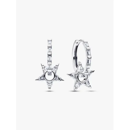Orecchini Cerchi Openwork Stella Luminosa Donna Pandora