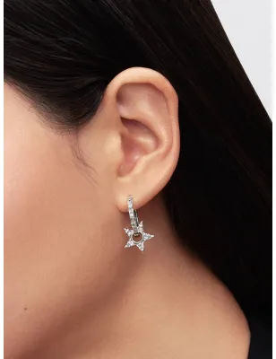 Orecchini Cerchi Openwork Stella Luminosa Donna Pandora