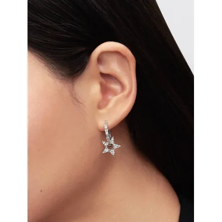 Orecchini Cerchi Openwork Stella Luminosa Donna Pandora