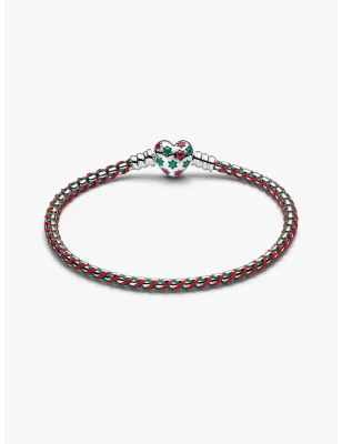 Bracciale Intreccio Tessuto Verde e Rosso cm.19 Donna Pandora