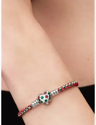 Bracciale Intreccio Tessuto Verde e Rosso cm.19 Donna Pandora - category_name - XDMG De Marchi Gianotti