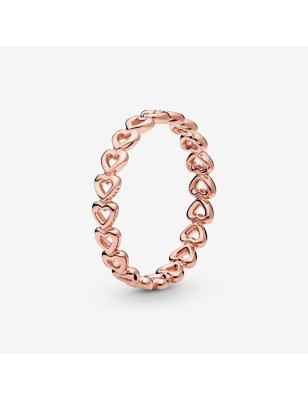 ANELLO FASCIA DI CUORI PVD ORO ROSA DONNA PANDORA  180177-56 Pandora