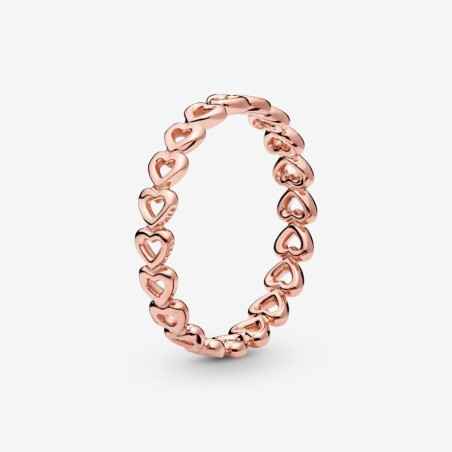 ANELLO FASCIA DI CUORI PVD ORO ROSA DONNA PANDORA  180177-56 Pandora
