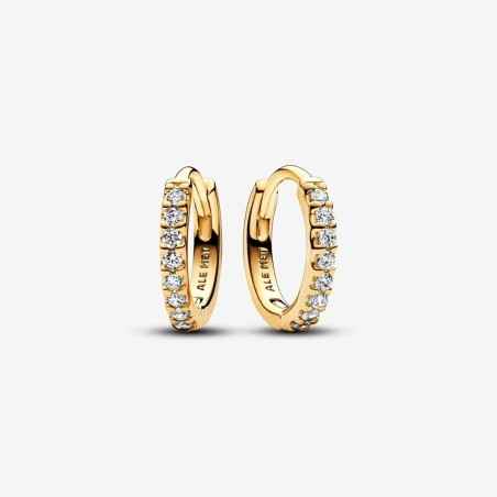 ORECCHINI CERCHI DORATI PICCOLI PAVÈ DONNA PANDORA  263015C01 Pandora