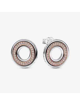 ORECCHINI LOGO E PAVE' BICOLORE DONNA PANDORA  282780C01 Pandora