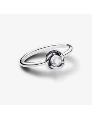 ANELLO CERCHIO ETERNO BIANCO APRILE DONNA PANDORA 
