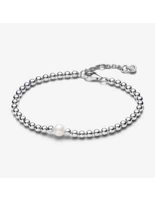 BRACCIALE CON PERLA ACQUA DOLCE E SFERE DONNA PANDORA  593173C01-18 Pandora
