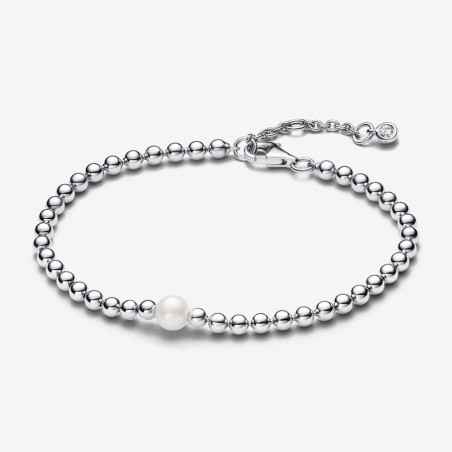 BRACCIALE CON PERLA ACQUA DOLCE E SFERE DONNA PANDORA  593173C01-18 Pandora