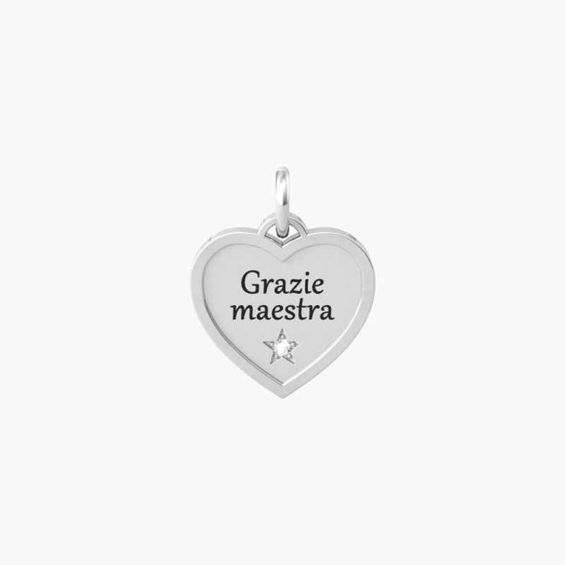 CIONDOLO CUORE GRAZIE MAESTRA DONNA KIDULT 
