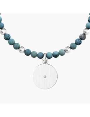 BRACCIALE ELASTICO CON AGATA AZZURRA E ANGELO KIDULT