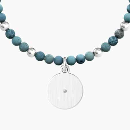 BRACCIALE ELASTICO CON AGATA AZZURRA E ANGELO KIDULT