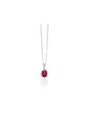 COLLANA RUBINO OVALE DIAMANTI DONNA MILUNA LE GEMME CLD4195 Miluna