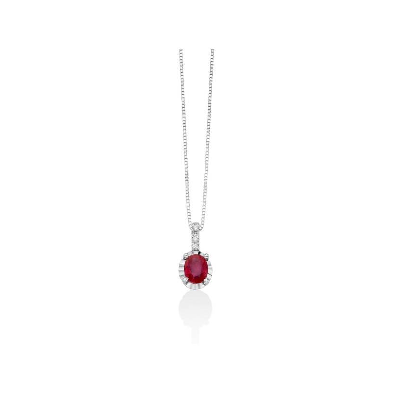 COLLANA RUBINO OVALE DIAMANTI DONNA MILUNA LE GEMME COLLANA RUBINO OVALE DIAMANTI DONNA MILUNA LE GEMME