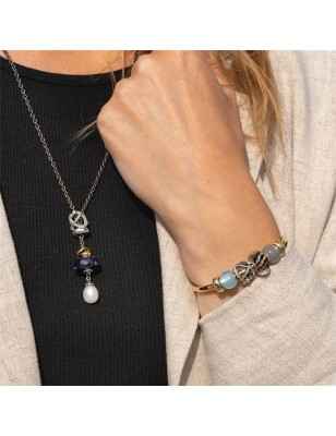 BEAD AGATA BLU CHIARO ROTONDA DONNA TROLLBEADS  TSTBE-00037 Trollbeads