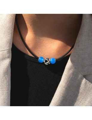 BEAD AGATA BLU SCURO ROTONDA DONNA TROLLBEADS  TSTBE-00038 Trollbeads