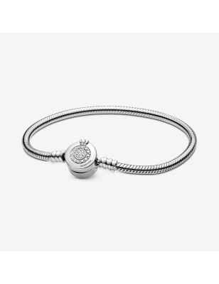 Snake chain sterling silver bracelet and crown O c