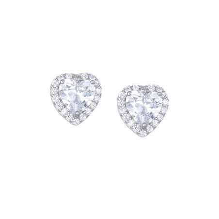 ORECCHINI DIAMONDS CUORE BIANCO DONNA AMEN  ETICSBBZ Amen