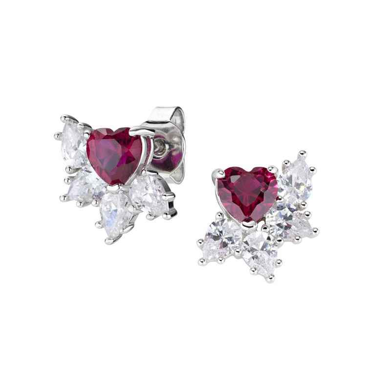ORECCHINI CON CUORE RUBINO DONNA AMEN ORECCHINI CON CUORE RUBINO DONNA AMEN