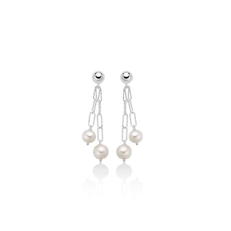 ORECCHINI ARGENTO DONNA MILUNA LE PERLE
