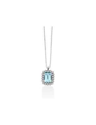 COLLANA ORO ACQUAMARINA DONNA MILUNA I DIAMANTI CLD3927 Miluna
