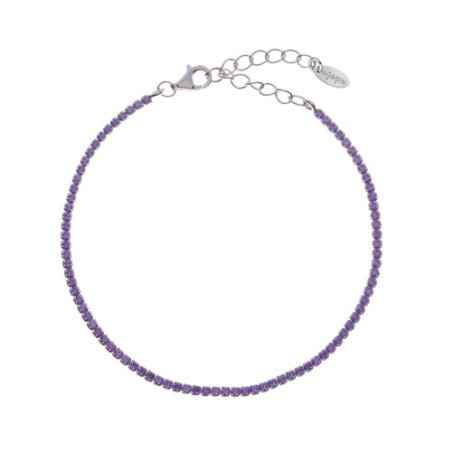 BRACCIALE TENNISMANIA ZIRCONI LILLA DONNA AMEN  BT1BLI17 Amen