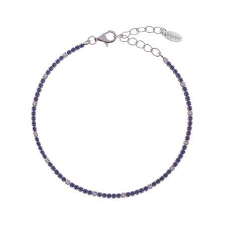 BRACCIALE TENNISMANIA ZIRCONI BLU E BIANCHI AMEN BT1BBLB17 Amen