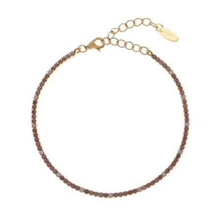 BRACCIALE TENNISMANIA ZIRCONI MARRONI E BIANCHI AMEN BT1GMAB17 Amen