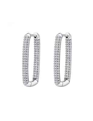 ORECCHINI RETTANGOLARI IN ARGENTO DONNA ROSATO 
